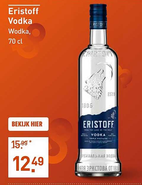 Eristoff Vodka, 70 cl