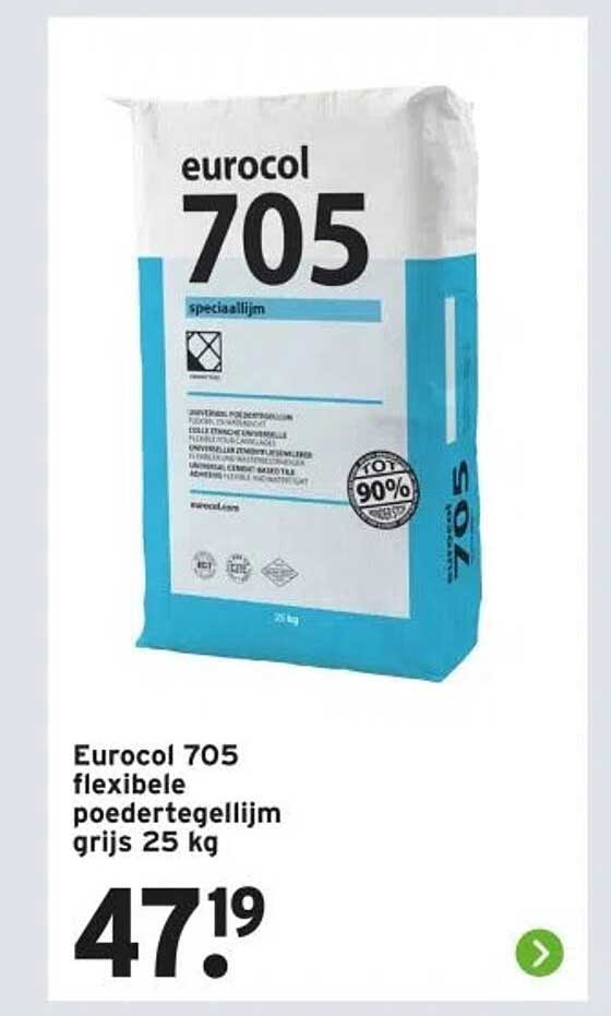 Eurocol 705 flexibele poerdtegellijm grijs 25 kg