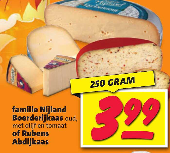 familie Nijland Boerderijkaas oud, met olijf en tomaat of Rubens Abdijkaas