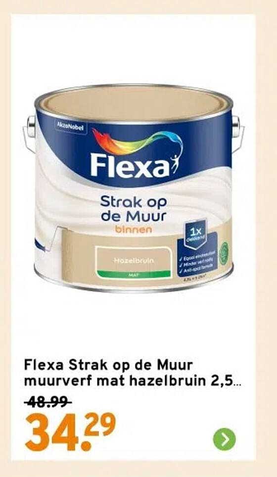 Flexa Strak op de Muur muurverf mat hazelbruin 2,5L
