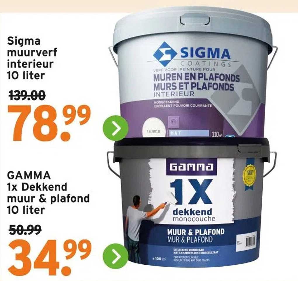 GAMMA 1x Dekkend muur & plafond 10 liter