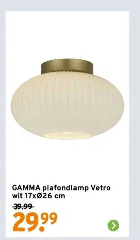 GAMMA plafondlamp Vetro wit 17xØ26 cm