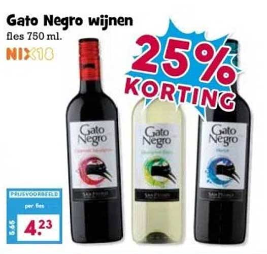 Gato Negro wijnen fles 750 ml.
