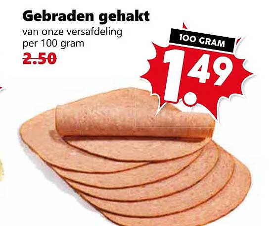 Gebraden gehakt van onze versafdeling per 100 gram