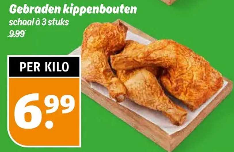 Gebraden kippenbouten schaal à 3 stuks