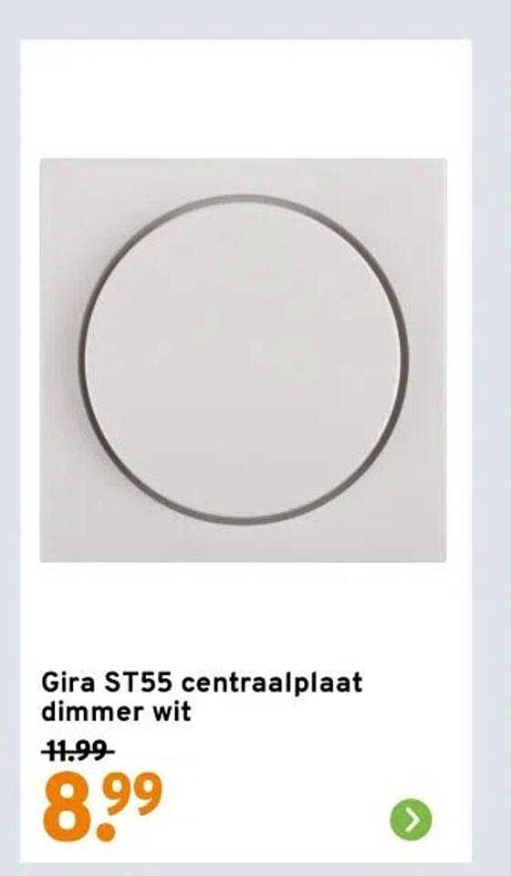 Gira ST55 centraalplaat dimmer wit
