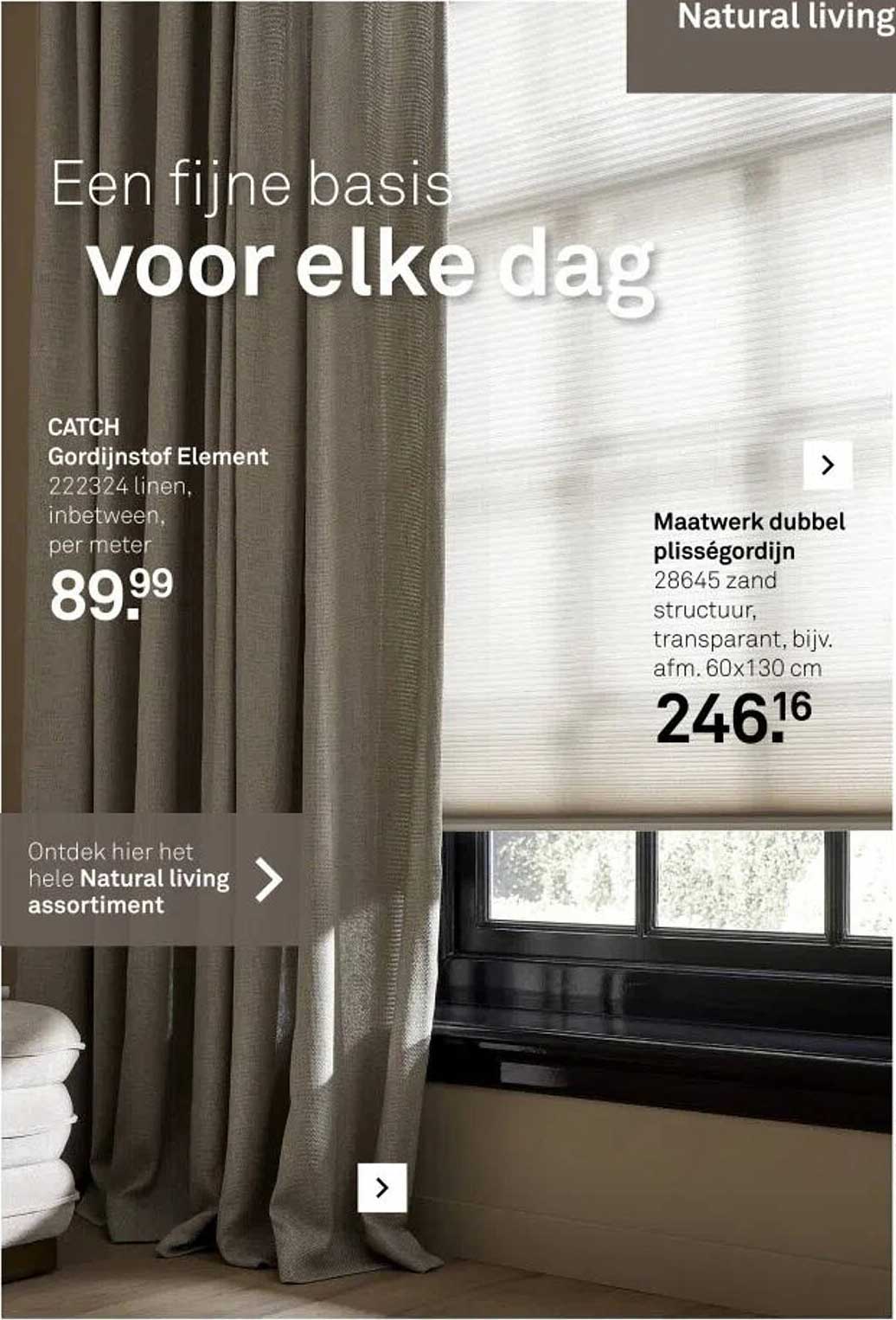 Gordijnstof Element 222324 linen, inbetween, per meter