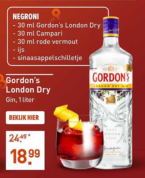 Gordon's London Dry Gin, 1 liter
