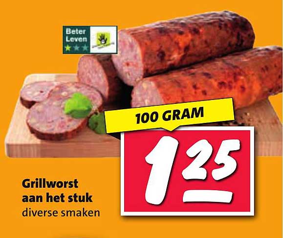 Grillworst aan het stuk