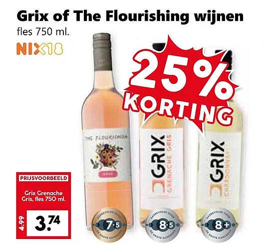 Grix of The Flourishing wijnen fles 750 ml.