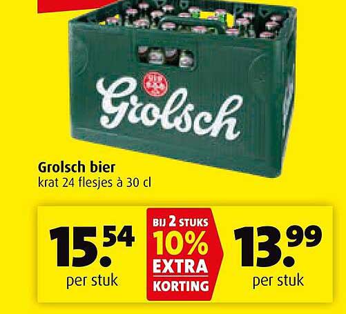 Grolsch bier krat 24 flesjes à 30 cl