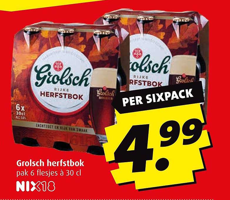 Grolsch herfstbok pak 6 flesjes à 30 cl