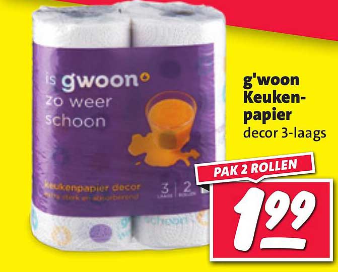 g'woon Keuken-papier decor 3-laags