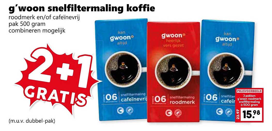 g'woon snelfiltermaling koffie
