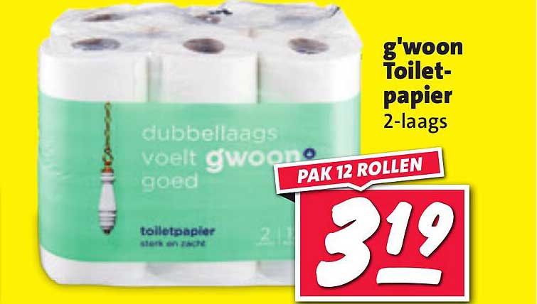 g'woon Toilet-papier 2-laags