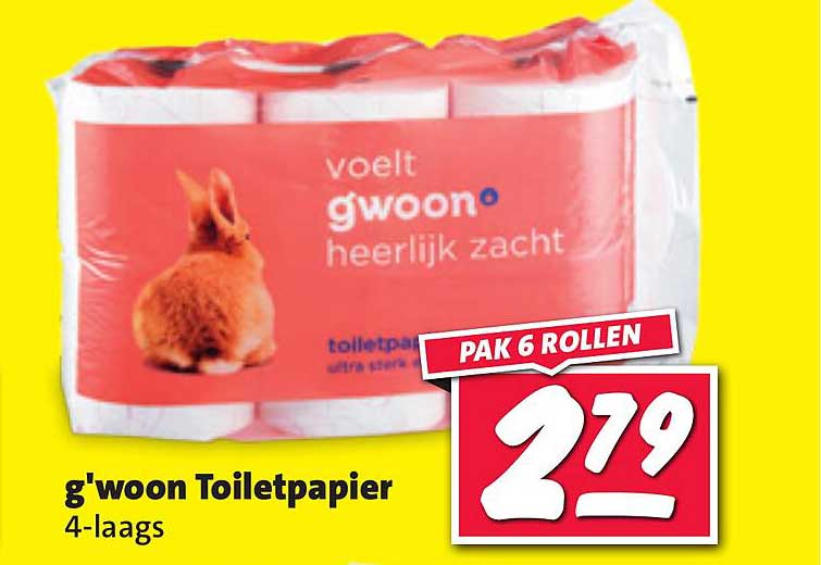 g'woon Toiletpapier 4-laags