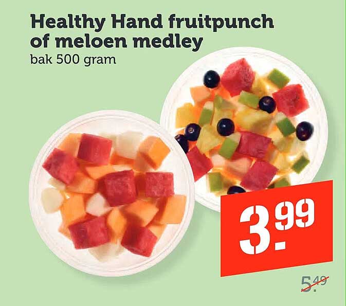 Healthy Hand fruitpunch of meloen medley bak 500 gram