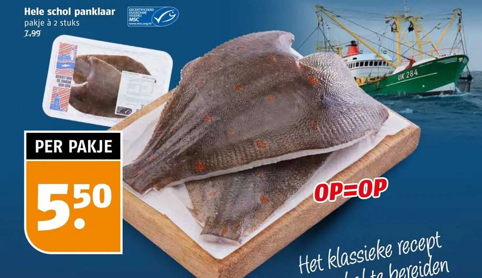 Hele schol panklaar pakje à 2 stuks