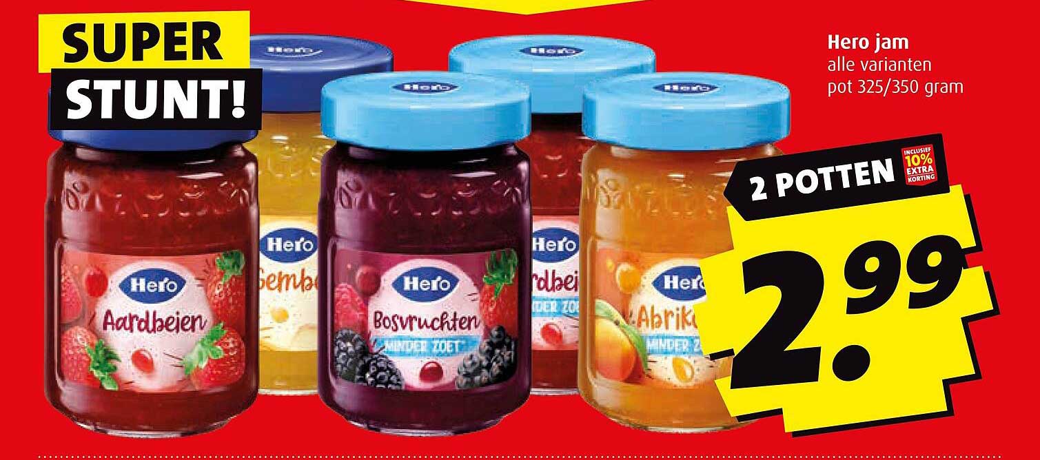 Hero jam alle varianten pot 325/350 gram