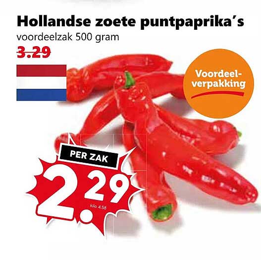 Hollandse zoete puntpaprika’s
