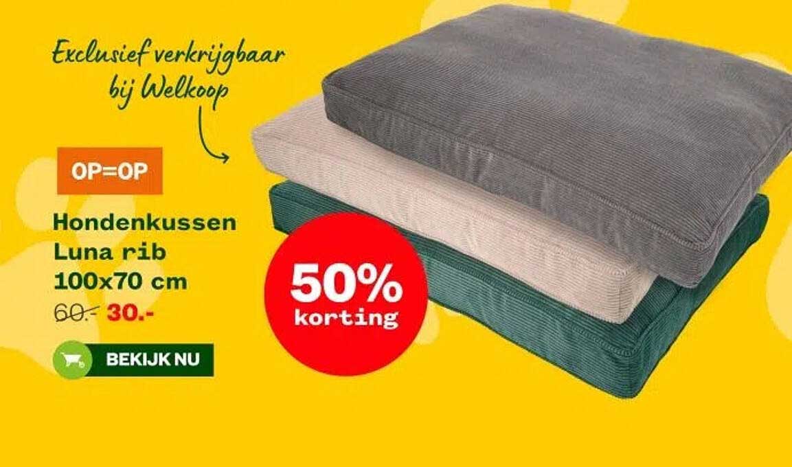 Hondenkussen Luna rib 100x70 cm