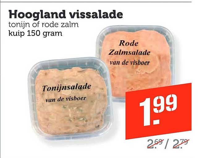 Hoogland vissalade tonijn of rode zalm kuip 150 gram