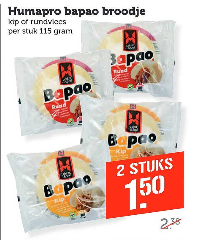 Humapro bapaobroodje kip of rundvlees