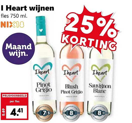 I Heart wijnen fles 750 ml.