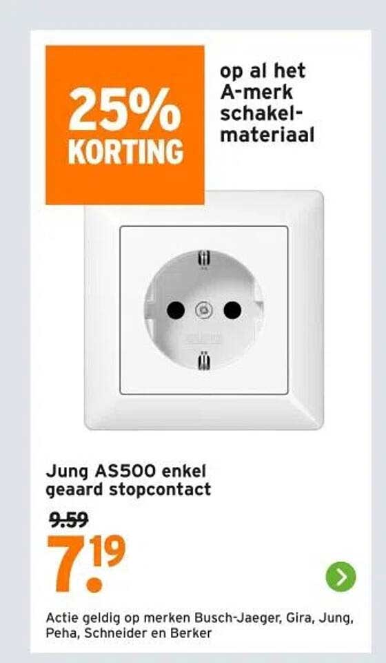 Jung AS500 enkel geaard stopcontact