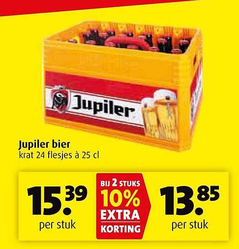 Jupiler bier krat 24 flesjes à 25 cl