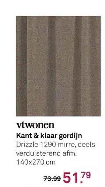 Kant & klaar gordijn Drizzle 1290 mirre, deels verduisterend afm. 140x270 cm