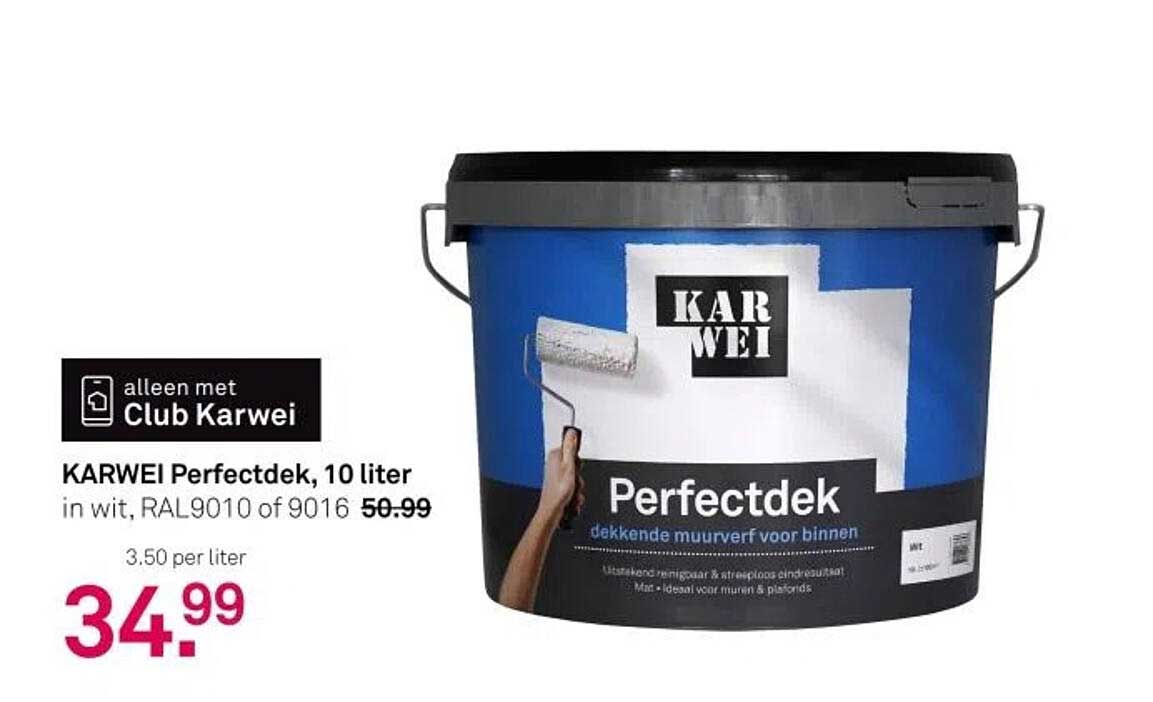 KARWEI Perfectdek, 10 liter in wit, RAL9010 of 9016