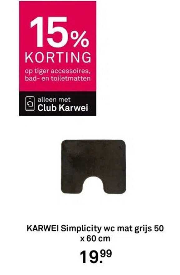 KARWEI Simplicity wc mat grijs 50 x 60 cm