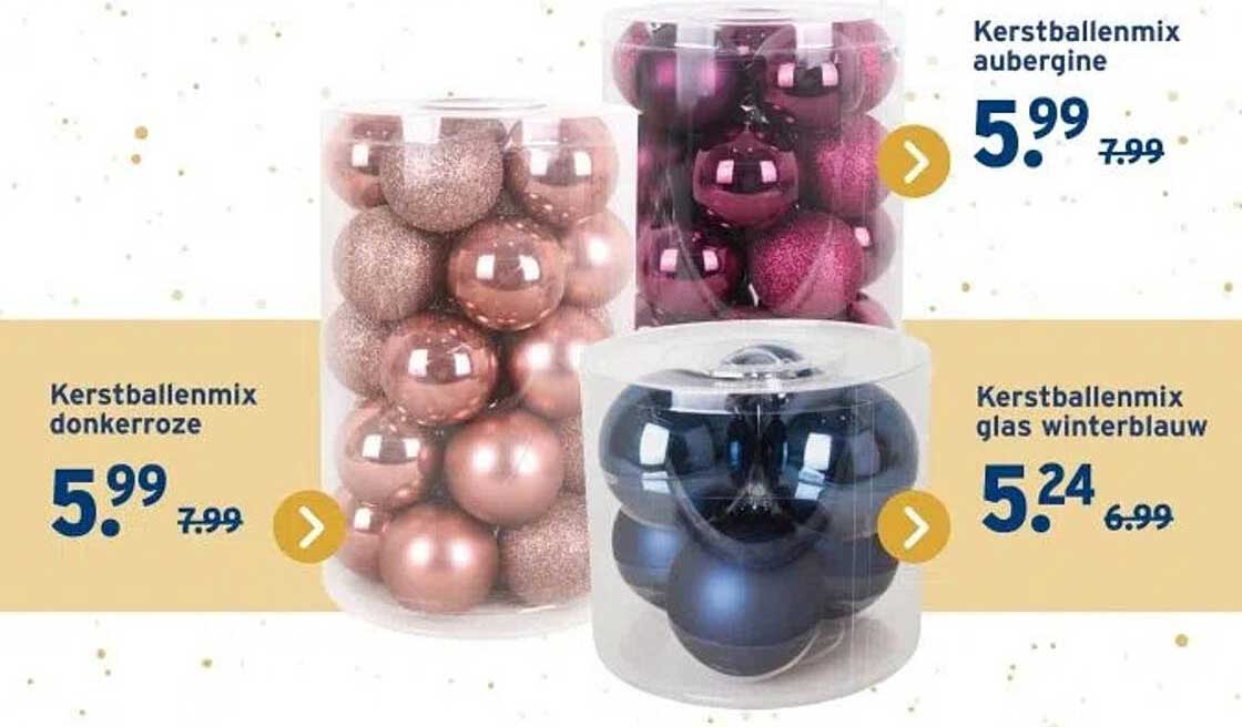 Kerstballenmix donkerroze