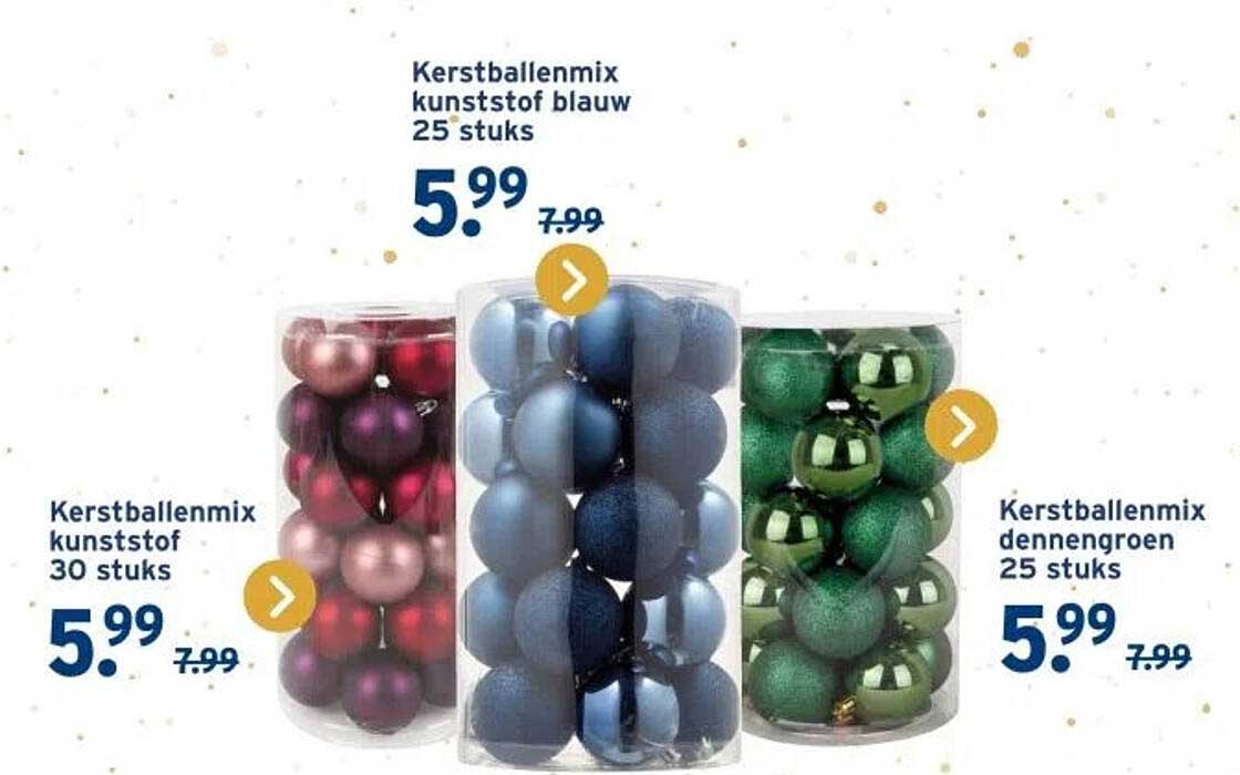 Kerstballenmix kunststof blauw 25 stuks
