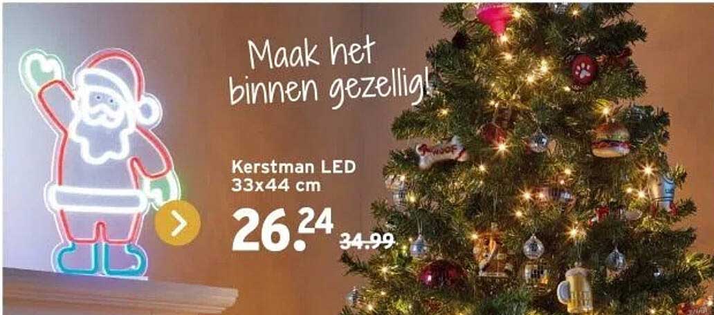 Kerstman LED 33x44 cm