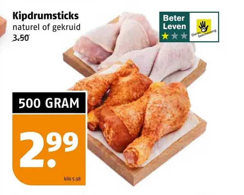 Kipdrumsticks natuur of gekruid