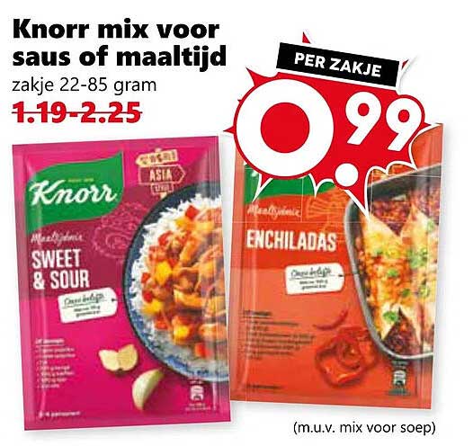 Knorr mix voor saus of maaltijd