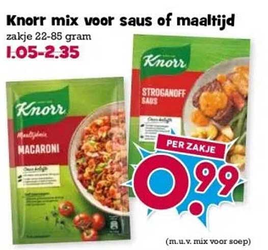 Knorr mix voor saus of maaltijd zakje 22-85 gram