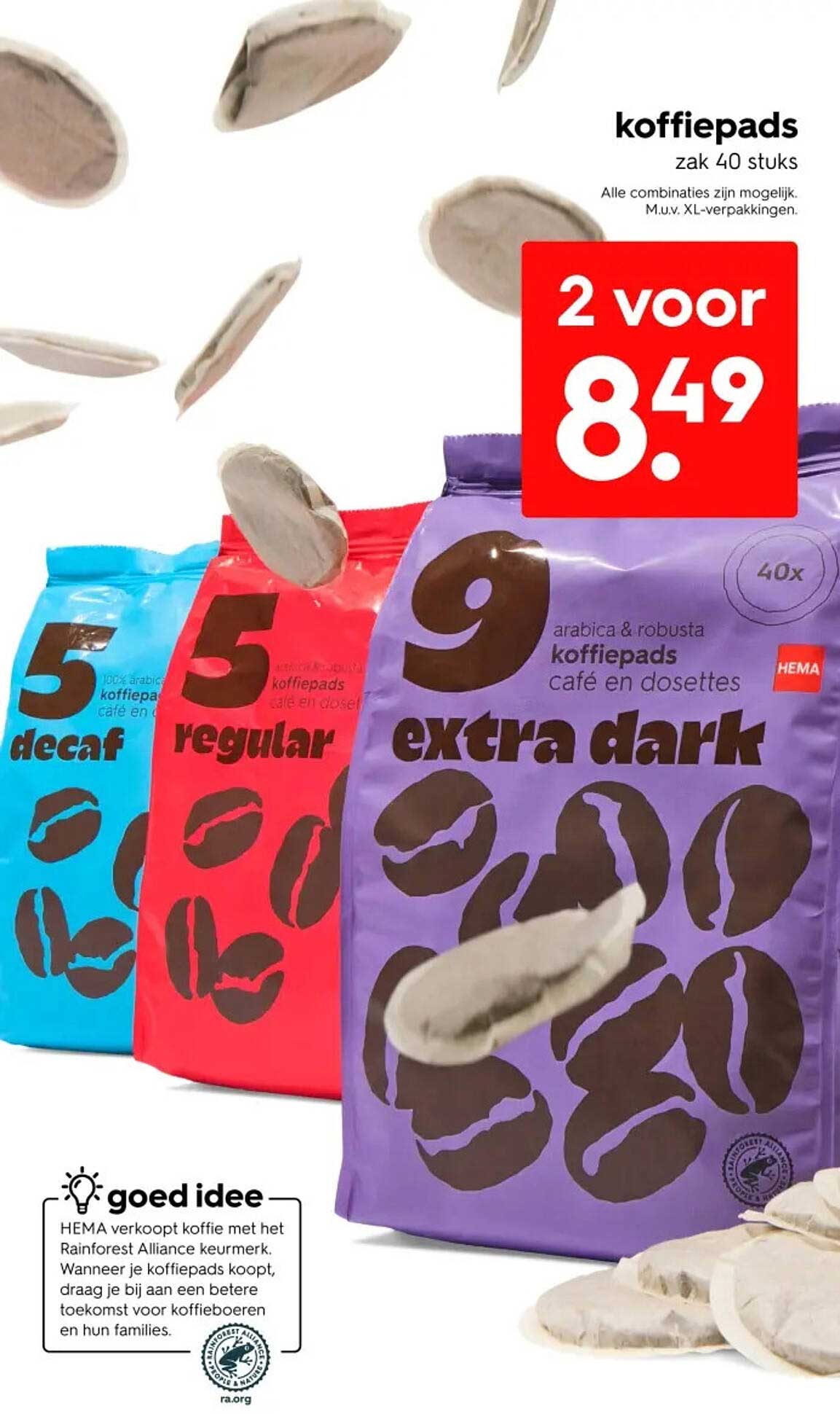 koffiepads zak 40 stuks