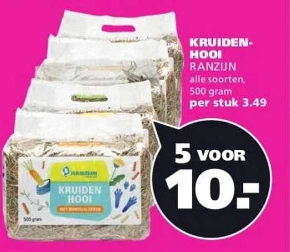 KRUIDENT-HOOI RANZIJN alle soorten, 500 gram per stuk 3.49