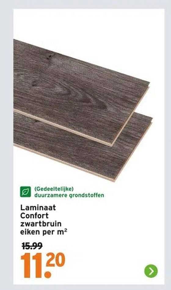 Laminaat Confort zwartbruin eiken per m²