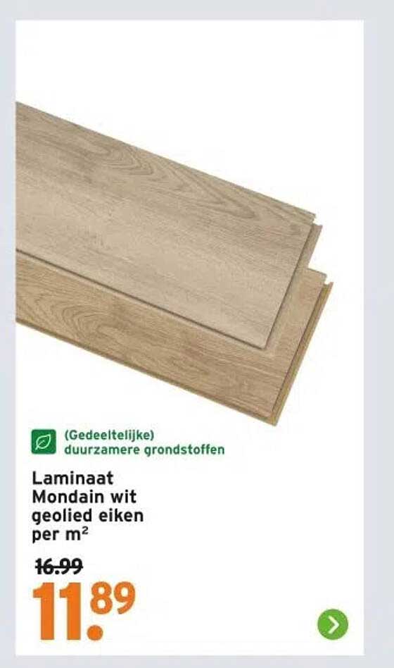 Laminaat Mondain wit geolied eiken per m²
