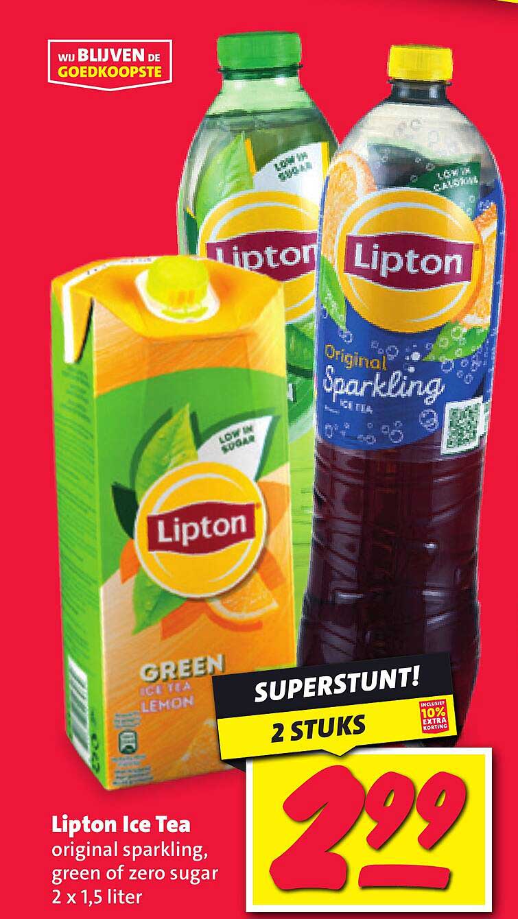 Lipton Ice Tea original sparkling, green of zero sugar 2 x 1,5 liter