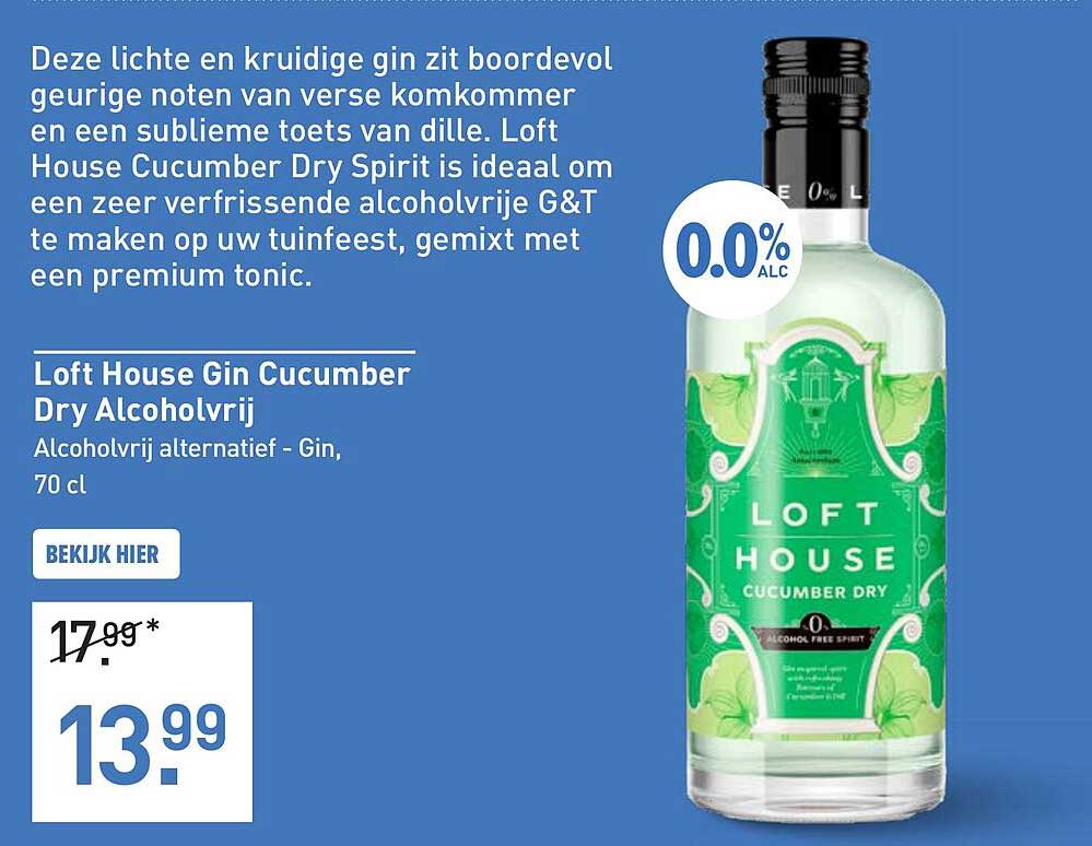 Loft House Gin Cucumber Dry Alcoholvrij