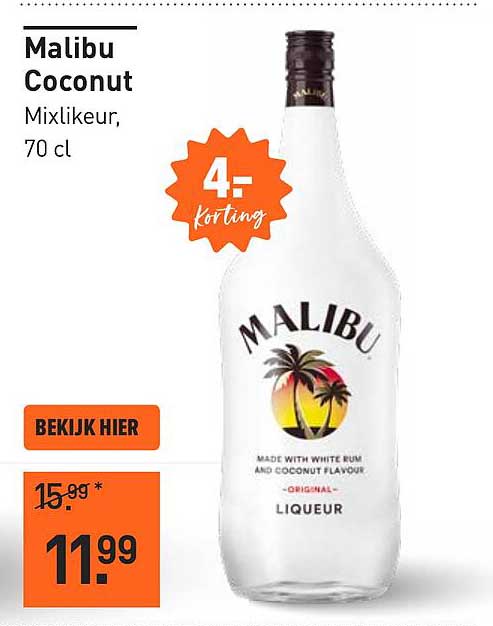 Malibu Coconut Mixlikeur, 70 cl