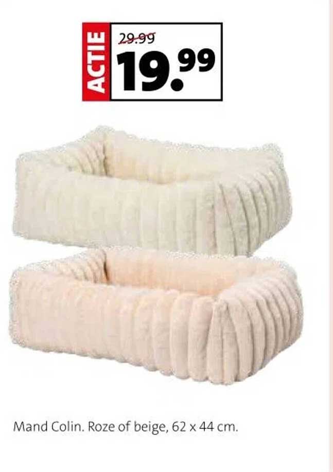 Mand Colin. Roze of beige, 62 x 44 cm.