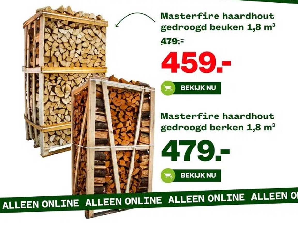 Masterfire haardhout gedroogd beuken 1,8 m³