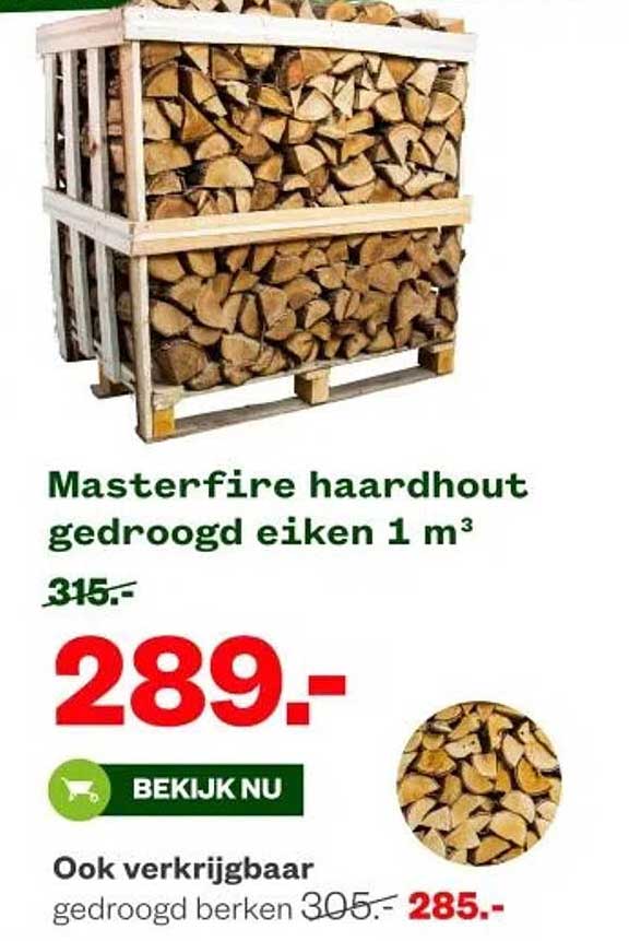 Masterfire haardhout gedroogd eiken 1 m³