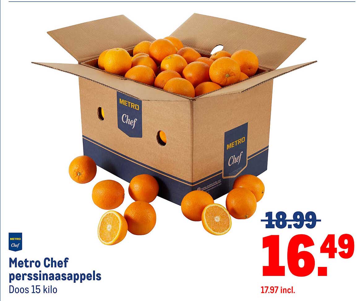 Metro Chef perssinaasappels Doos 15 kilo